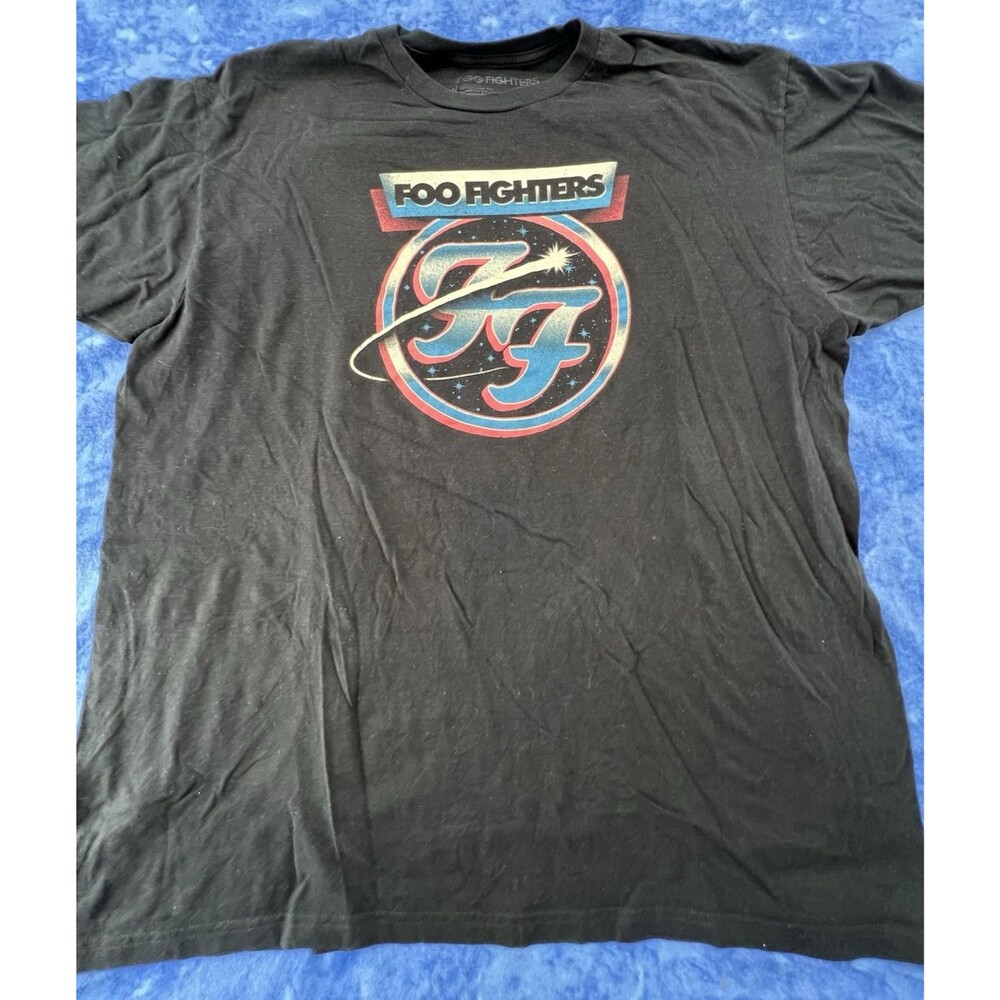 Foo Fighters Concert Tour T-Shirt FF Logo Dave Grohl Black T-Shirt Size 2XL